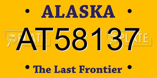 AT58137 Alaska License Plate
