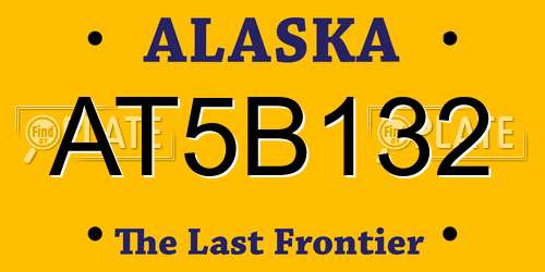 AT5B132 Alaska License Plate