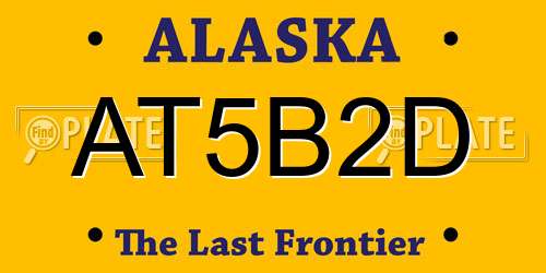 AT5B2D Alaska License Plate
