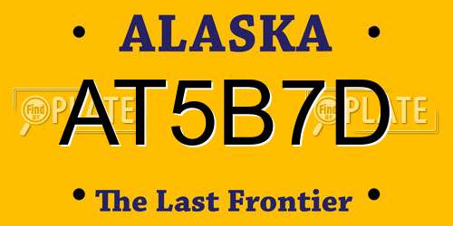 AT5B7D Alaska License Plate