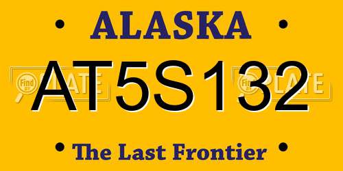 AT5S132 Alaska License Plate