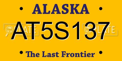 AT5S137 Alaska License Plate