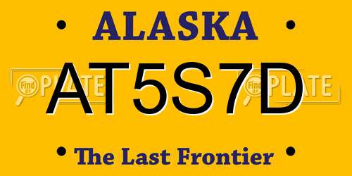 AT5S7D Alaska License Plate