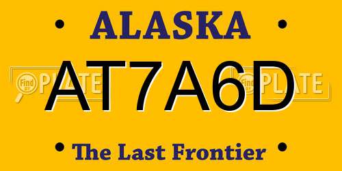 AT7A6D Alaska License Plate