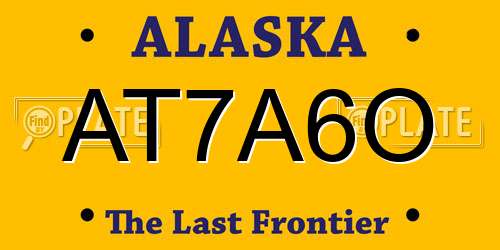 AT7A6O Alaska License Plate