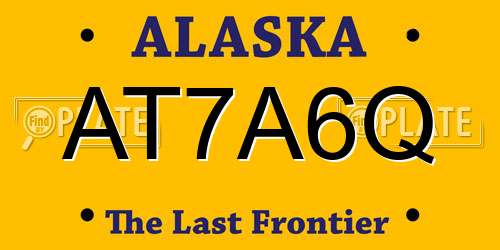 AT7A6Q Alaska License Plate