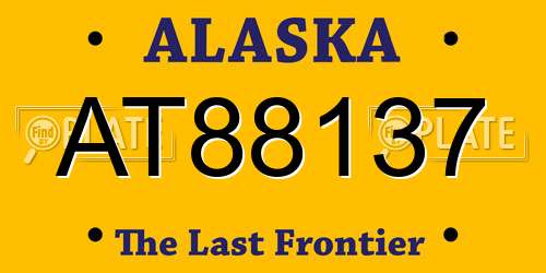 AT88137 Alaska License Plate