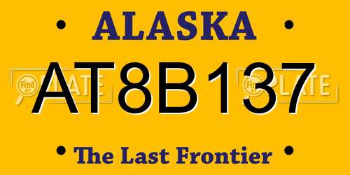 AT8B137 Alaska License Plate