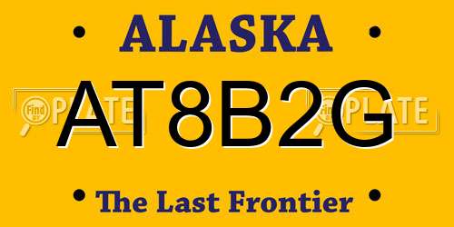 AT8B2G Alaska License Plate