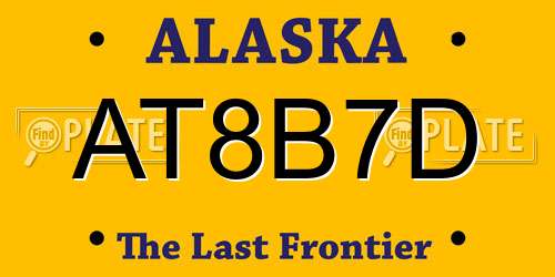 AT8B7D Alaska License Plate