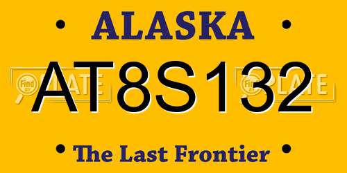 AT8S132 Alaska License Plate