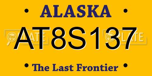 AT8S137 Alaska License Plate