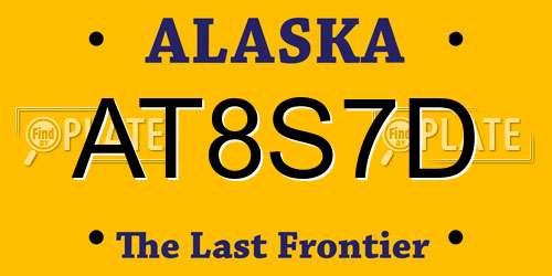 AT8S7D Alaska License Plate