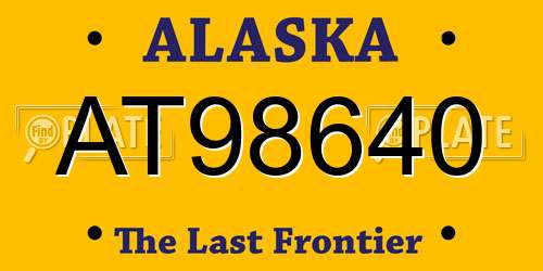AT98640 Alaska License Plate