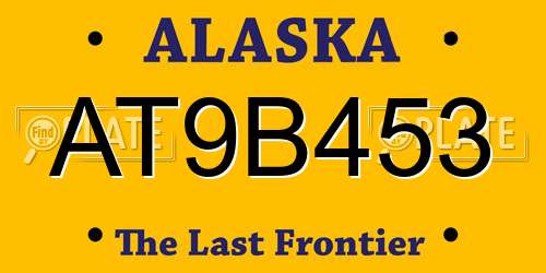 AT9B453 Alaska License Plate