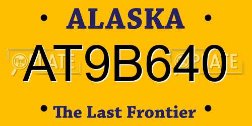 AT9B640 Alaska License Plate