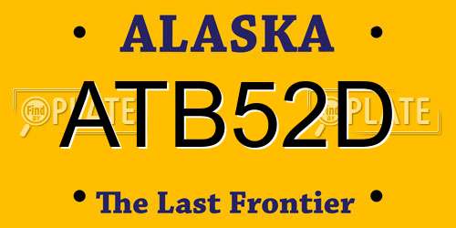 ATB52D Alaska License Plate