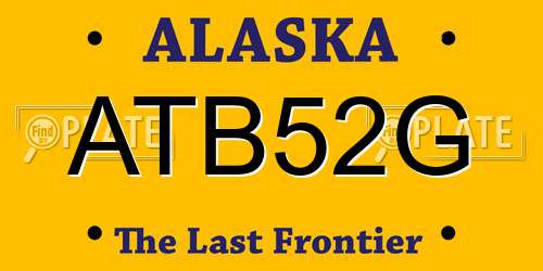 ATB52G Alaska License Plate