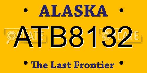 ATB8132 Alaska License Plate
