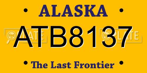ATB8137 Alaska License Plate