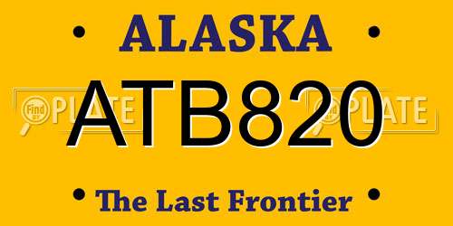 ATB820 Alaska License Plate
