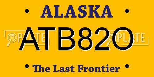 ATB82O Alaska License Plate