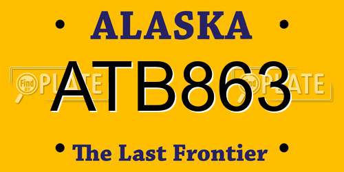 ATB863 Alaska License Plate
