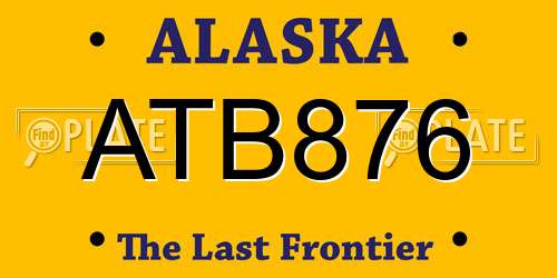 ATB876 Alaska License Plate