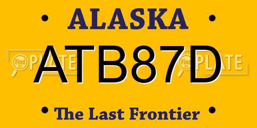 ATB87D Alaska License Plate