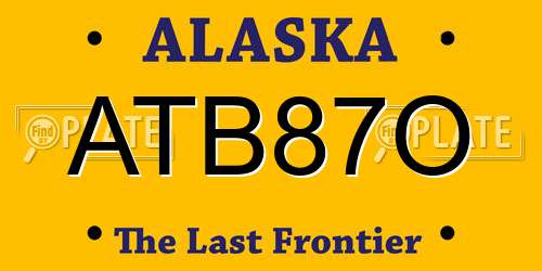 ATB87O Alaska License Plate