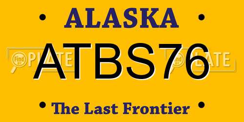 ATBS76 Alaska License Plate