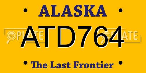 ATD764 Alaska License Plate