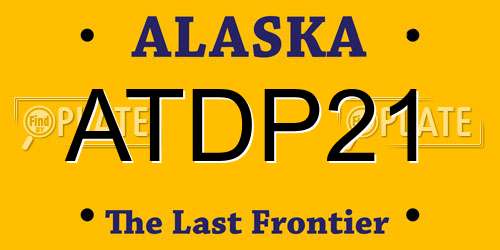 ATDP21 Alaska License Plate