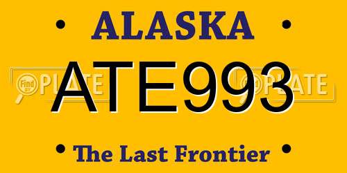 ATE993 Alaska License Plate
