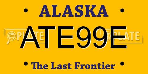 ATE99E Alaska License Plate
