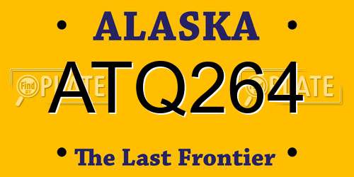 ATQ264 Alaska License Plate
