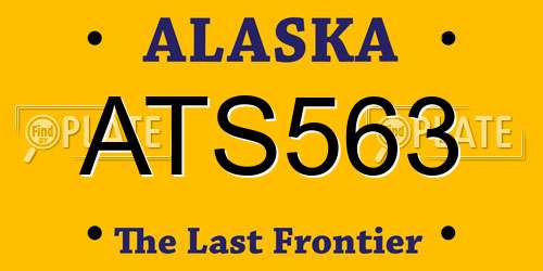ATS563 Alaska License Plate