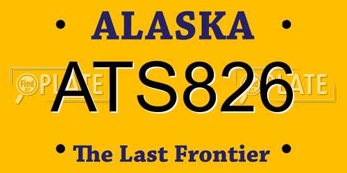 ATS826 Alaska License Plate