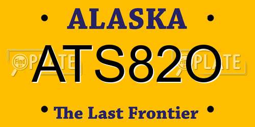 ATS82O Alaska License Plate
