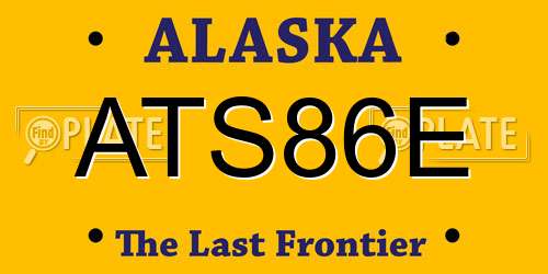 ATS86E Alaska License Plate
