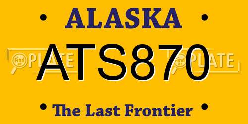 ATS870 Alaska License Plate