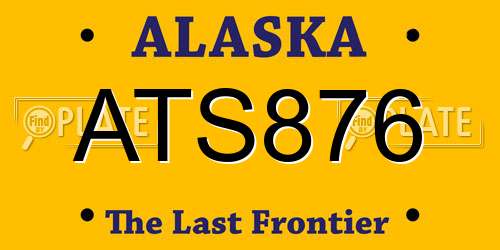 ATS876 Alaska License Plate