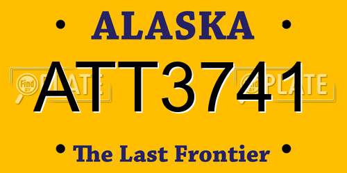 ATT3741 Alaska License Plate