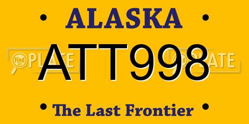 ATT998 Alaska License Plate