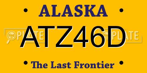ATZ46D Alaska License Plate