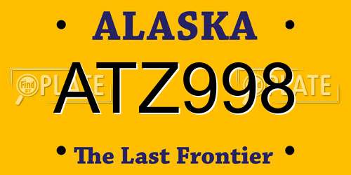 ATZ998 Alaska License Plate