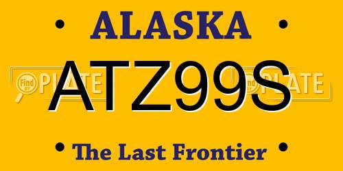 ATZ99S Alaska License Plate