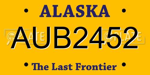 AUB2452 Alaska License Plate