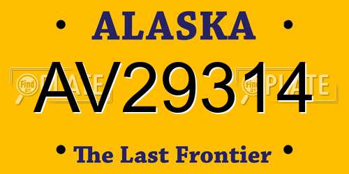 AV29314 Alaska License Plate
