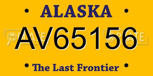 AV65156 Alaska License Plate